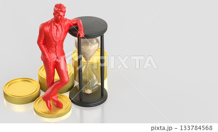 Time Management Wealth Growth Concept Sculpture 3d rendering. 133784568