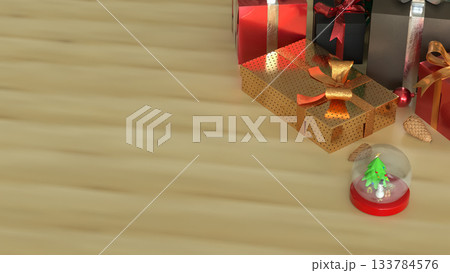 Christmas Snow Globe with Snowman and Tree 3d render Christmas Snow Globe with Snowman and Tree 3d render 133784576