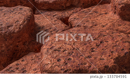 Detailed Close Up of Rough Brown Rock Surface 3d render. Detailed Close Up of Rough Brown Rock Surface 3d render. 133784591