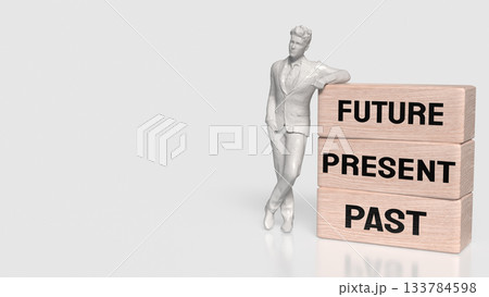 Past Present Future Timeline Mindset Concept 3d rendering. Past Present Future Timeline Mindset Concept 3d rendering. 133784598