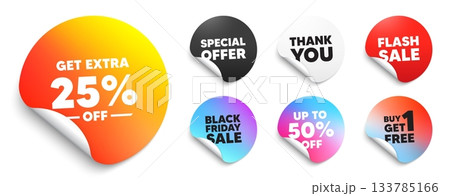 Extra discount sticker tag. Special offer paper price tags. Get Extra 25 percent off Sale. Discount offer price sign. Special offer symbol. Save 25 percentages. Discount, black friday sticker. Vector Extra discount sticker tag. Special offer paper price tags. Get Extra 25 percent off Sale. Discount offer price sign. Special offer symbol. Save 25 percentages. Discount, black friday sticker. Vector 133785166