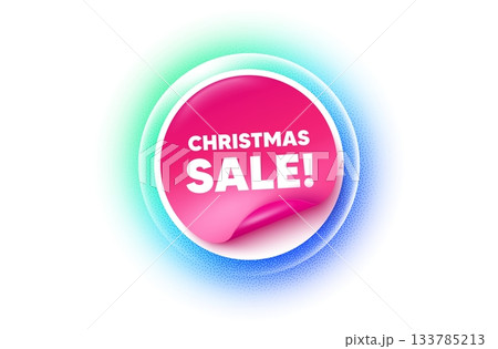 Christmas sale sticker blue gradient. Paper offer price tag. Christmas Sale tag. Special offer price sign. Advertising Discounts symbol. Sticker label. Grain dots effect. Vector Christmas sale sticker blue gradient. Paper offer price tag. Christmas Sale tag. Special offer price sign. Advertising Discounts symbol. Sticker label. Grain dots effect. Vector 133785213