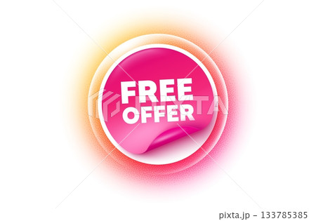 Free offer sticker orange gradient. Paper offer...のイラスト素材 [133785385 ...