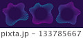 Sound equalizer icons with lines, gradient neon circular sound wave frames, abstract radial music icons. 133785667