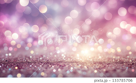 ピンクのキラキラ光が可愛いシンプル背景画像 133785706