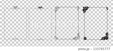 單色簡約玫瑰花框 單色簡約玫瑰花框 133785777