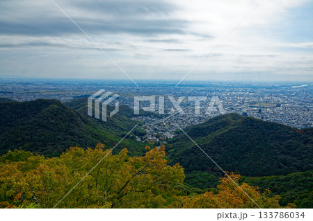 金華山展望台より岐阜東バイパス方面の街並みを望む 133786034