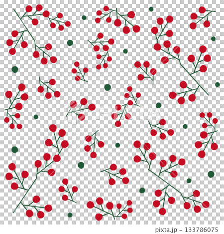 Cute red fruit illustration background material 133786075