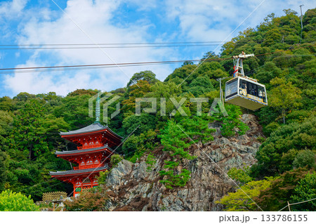 岐阜公園三重塔とロープウェイ　金華山 133786155