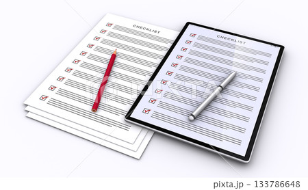 紙のチェックシートとタブレットのチェックリスト、チェックリストのデジタル化 133786648