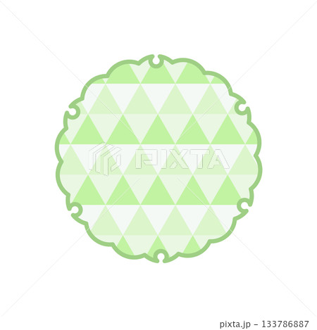 和風柄フレーム枠パターン 緑色 雪輪 背景白 ベクターpng 和風柄フレーム枠パターン 緑色 雪輪 背景白 ベクターpng 133786887