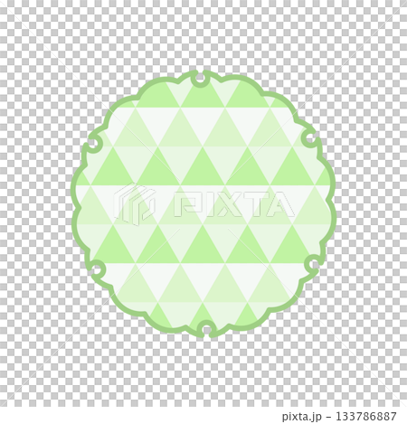 和風柄フレーム枠パターン 緑色 雪輪 背景白 ベクターpng 和風柄フレーム枠パターン 緑色 雪輪 背景白 ベクターpng 133786887
