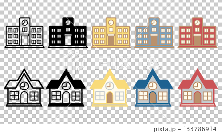 學校建築 1、2 插圖圖像集 133786914