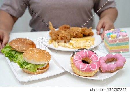 Junk food no good health eating for diet. 133787231