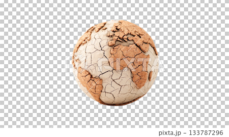 透明背景上的乾涸地球圖像的 3D 插圖（png 格式） 133787296