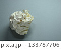 round lump paper on grey background, recycle used paper 133787706