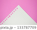 line paper texture on pink background,  blank sheet notebook 133787709