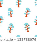 Seamless pattern scandinavian style abstraction WB flowers. Hand drawn design elements for fabric, print, cover, banner, wrapping, wallpaper. 133788076