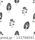 Seamless pattern scandinavian style abstraction WB flowers. Hand drawn design elements for fabric, print, cover, banner, wrapping, wallpaper. 133788091