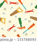 Tools seamless pattern in vector. Flat style illustration. pattern for fabric, baby clothes, background, textile, wrapping paper and other decoration. 133788093