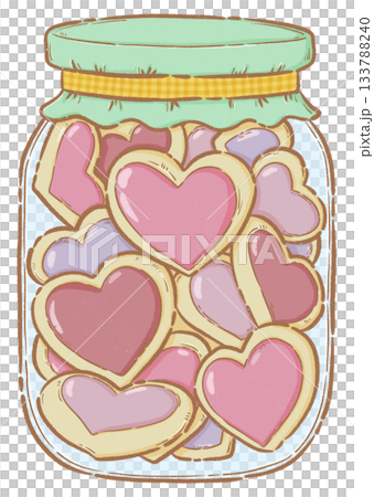 Heart cookies in glass jar Heart cookies in glass jar 133788240