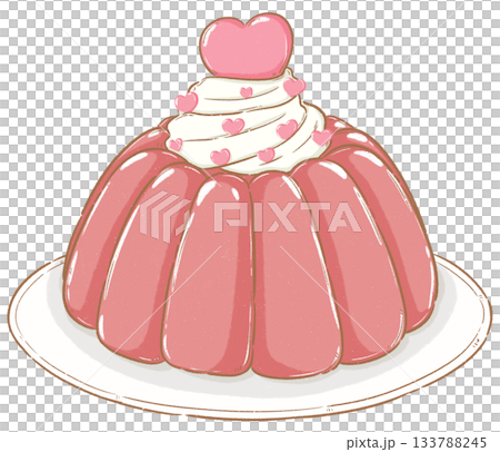 Heart jelly with cream Heart jelly with cream 133788245