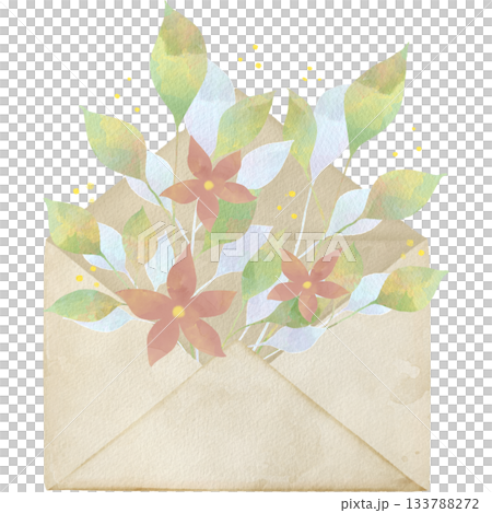 Light watercolor botanical letter illustration Light watercolor botanical letter illustration 133788272