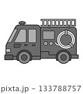消防車（モノクロ） 133788757
