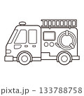 消防車（線画） 133788758