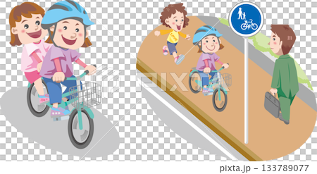 自行車 <交通規則、雙人騎行、自行車友善人行道、兒童、小學生> 自行車 <交通規則、雙人騎行、自行車友善人行道、兒童、小學生> 133789077