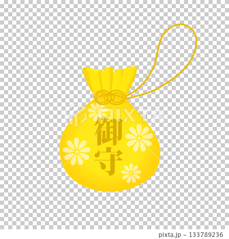 Yellow amulet illustration 133789236