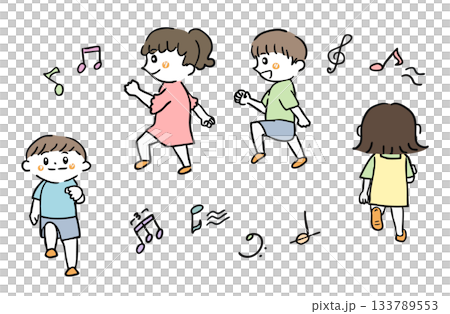 兒童治療性節奏步行/發展支持和小組活動圖示 133789553