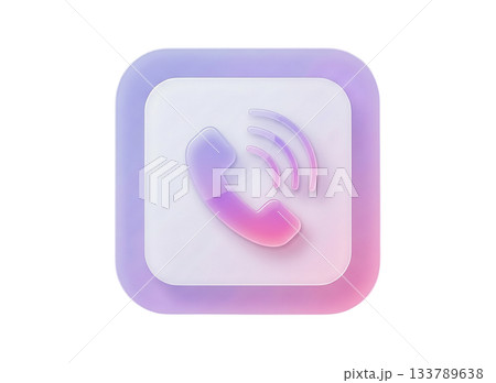 3Dパステルグラデーションの電話アイコン（コール・通信） 133789638