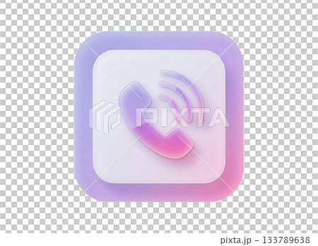 3D 粉彩漸層電話圖示（通話/通訊） 133789638