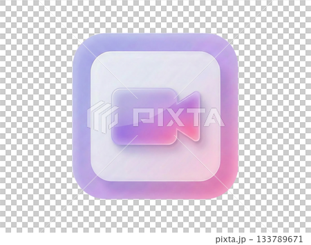 3D 粉彩漸層視訊攝影機圖示（紫色/粉紅色） 133789671