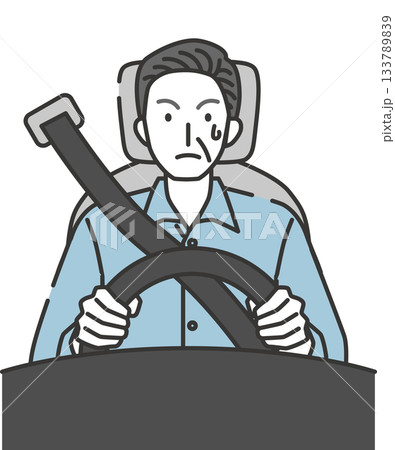 慎重に運転する高齢ドライバーのイラスト 慎重に運転する高齢ドライバーのイラスト 133789839