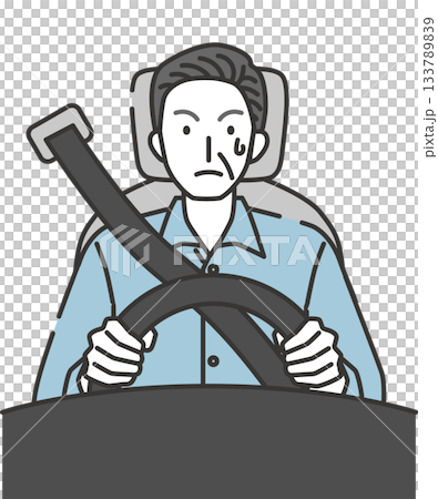 慎重に運転する高齢ドライバーのイラスト 慎重に運転する高齢ドライバーのイラスト 133789839