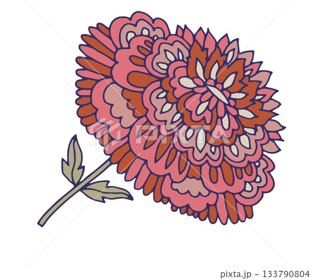 Layered Ornamental Botanical Flower vector Layered Ornamental Botanical Flower vector 133790804