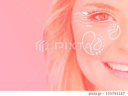 Woman with design on her face Woman with design on her face 133791187