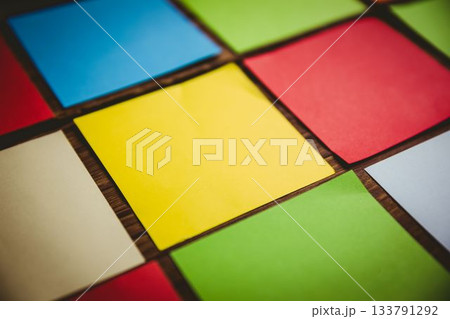 Multi colored square shaped papers Multi colored square shaped papers 133791292