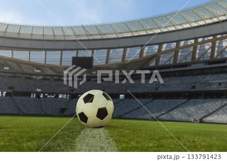 Football in an empty stadium 133791423