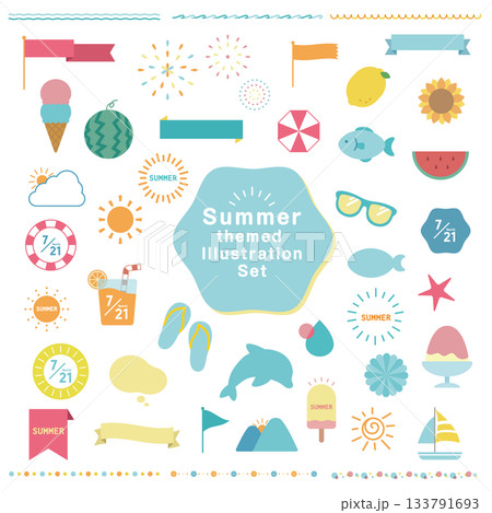 夏イラスト素材セット 133791693