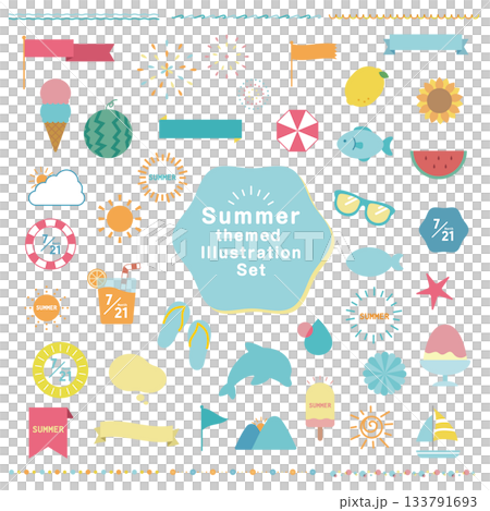 夏イラスト素材セット 133791693