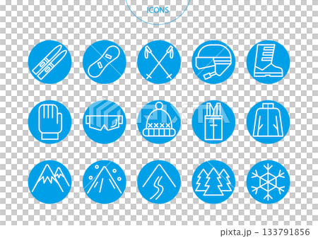 Ski icon pictogram vector illustration set 133791856