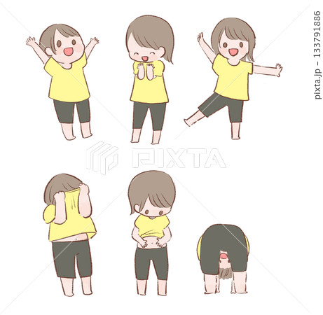 手をあげる子ども 133791886