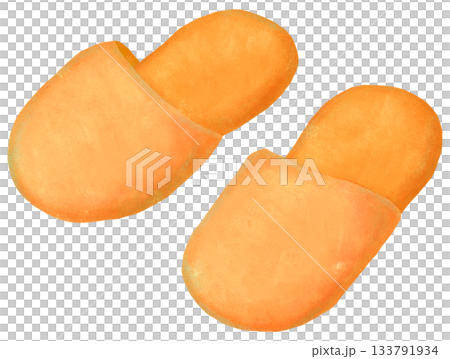 Simple orange slippers illustration Simple orange slippers illustration 133791934