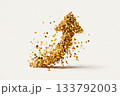 金の粒子で描かれた上昇矢印のイメージ 133792003