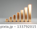 金色バーが並ぶ上昇グラフのイメージ 133792015