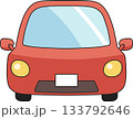 丸いフォルムでおもちゃのような赤い車＿正面 133792646