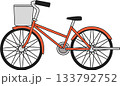 シンプルな赤い自転車のイラスト 133792752